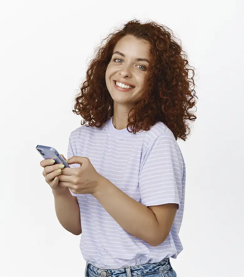 woman with phone